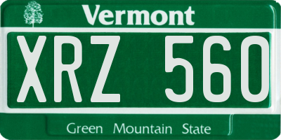 VT license plate XRZ560