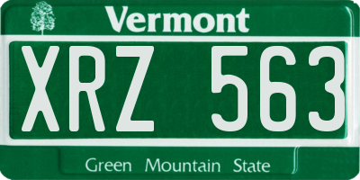 VT license plate XRZ563