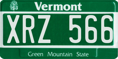 VT license plate XRZ566