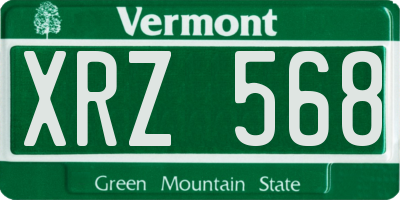 VT license plate XRZ568
