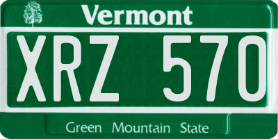 VT license plate XRZ570