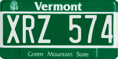 VT license plate XRZ574