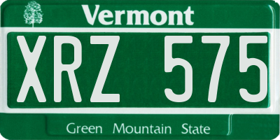 VT license plate XRZ575