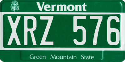 VT license plate XRZ576