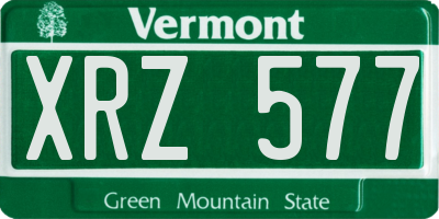 VT license plate XRZ577