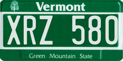 VT license plate XRZ580