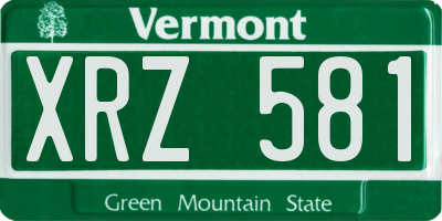 VT license plate XRZ581
