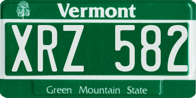VT license plate XRZ582