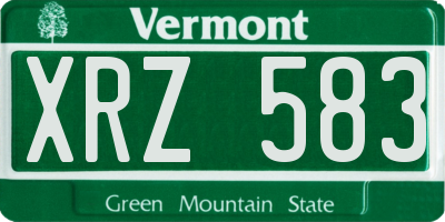 VT license plate XRZ583