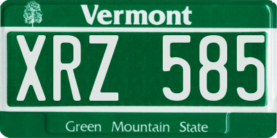 VT license plate XRZ585