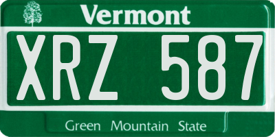 VT license plate XRZ587