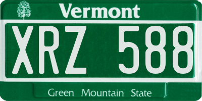 VT license plate XRZ588