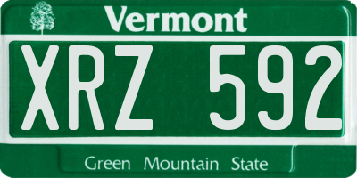 VT license plate XRZ592