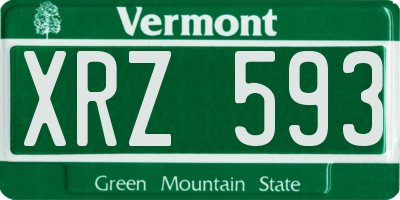 VT license plate XRZ593
