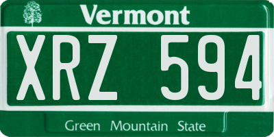 VT license plate XRZ594