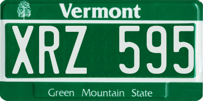 VT license plate XRZ595