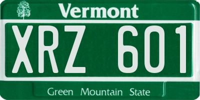 VT license plate XRZ601