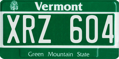 VT license plate XRZ604