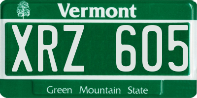 VT license plate XRZ605
