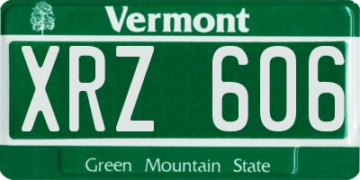 VT license plate XRZ606