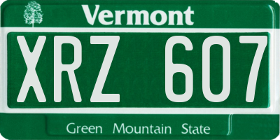 VT license plate XRZ607