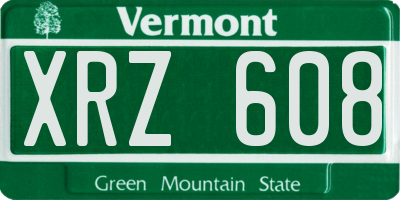 VT license plate XRZ608
