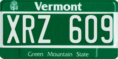 VT license plate XRZ609
