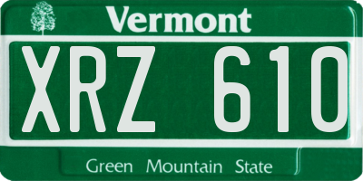 VT license plate XRZ610