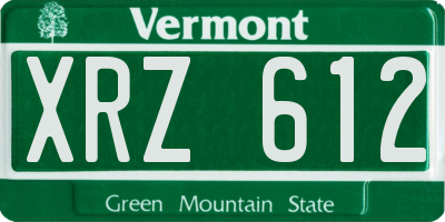VT license plate XRZ612