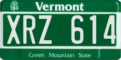 VT license plate XRZ614