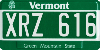 VT license plate XRZ616