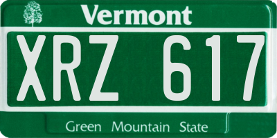 VT license plate XRZ617