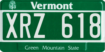 VT license plate XRZ618