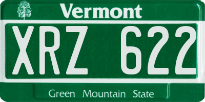 VT license plate XRZ622