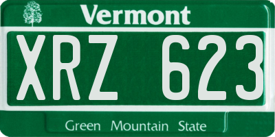 VT license plate XRZ623