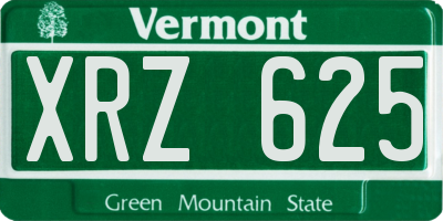 VT license plate XRZ625