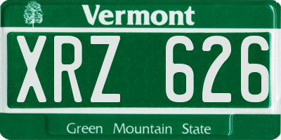 VT license plate XRZ626