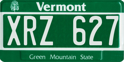 VT license plate XRZ627