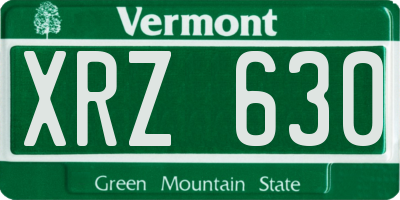 VT license plate XRZ630