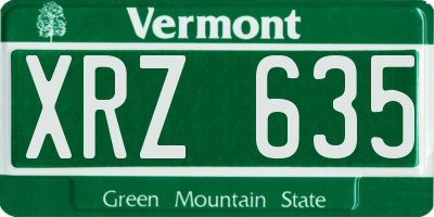 VT license plate XRZ635