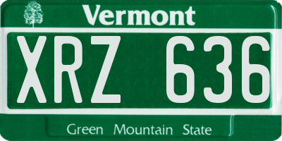 VT license plate XRZ636
