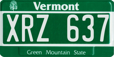 VT license plate XRZ637