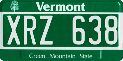 VT license plate XRZ638