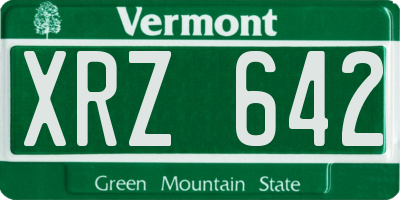 VT license plate XRZ642