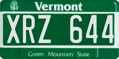 VT license plate XRZ644