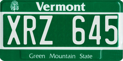 VT license plate XRZ645