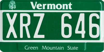 VT license plate XRZ646