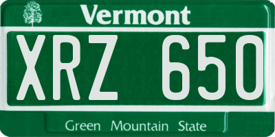 VT license plate XRZ650