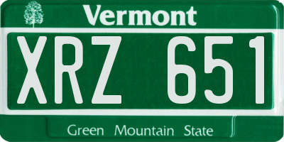 VT license plate XRZ651