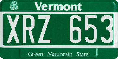 VT license plate XRZ653